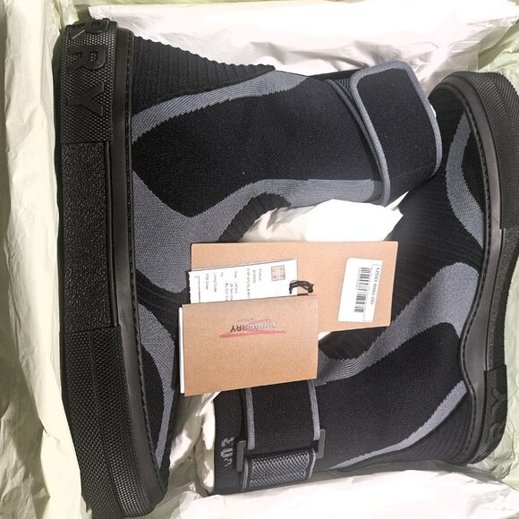 NWT Burberry Men's Black Knitted Stretch Sub High-top Sneakers - Picture 4 of 12